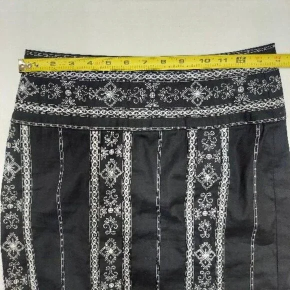 Jane Seymour Signature Embroidered Beaded Black Pencil Skirt 12 Petite - Picture 9 of 12